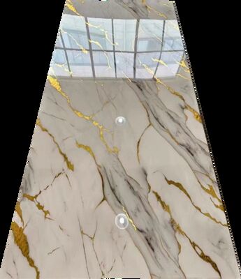 Beli Panel Dinding PVC Marmer Kilap Tinggi 10mm untuk Kamar Mandi dengan Lampu LED Marmer 2800mm Panel Dekorasi PVC online manufacture