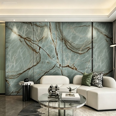 Beli 3D Printing Pvc Wall Panel Ceiling High Hardness Smokeproof 4x8 Pvc Panel online manufacture